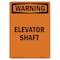Signmission Safety Sign, OSHA WARNING, 10" Height, Rigid Plastic, Elevator Shaft, Portrait OS-WS-P-710-V-13150 - alternate 1